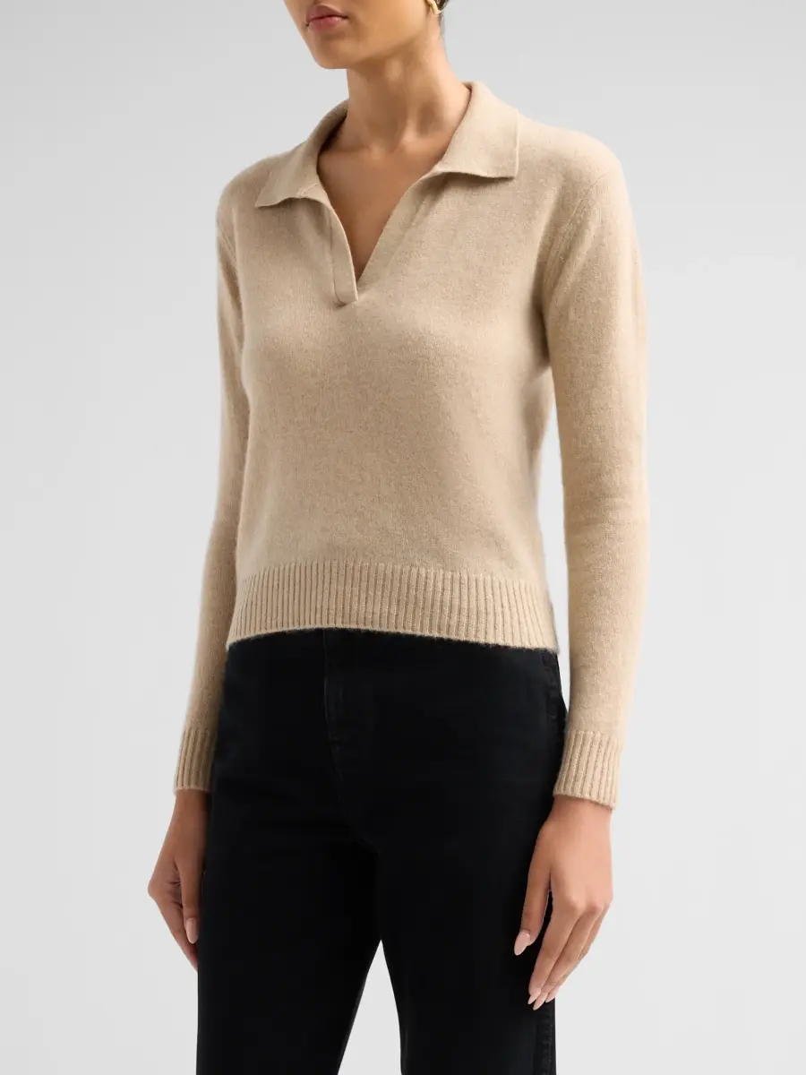 Saks Fifth Avenue Women's Basic Cashmere Polo Sweater | Thumbnail 4 Saks Fifth Avenue Women's Basic Cashmere Polo Sweater | Thumbnail 4