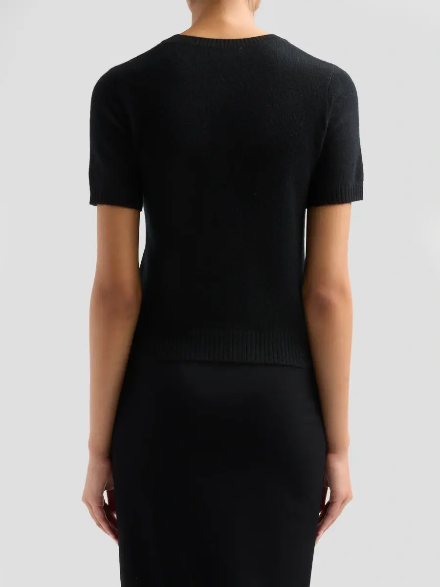 Saks Fifth Avenue Women's Basic Cashmere Shrunken Short-Sleeve Crewneck Sweater | Thumbnail 3 Saks Fifth Avenue Women's Basic Cashmere Shrunken Short-Sleeve Crewneck Sweater | Thumbnail 3