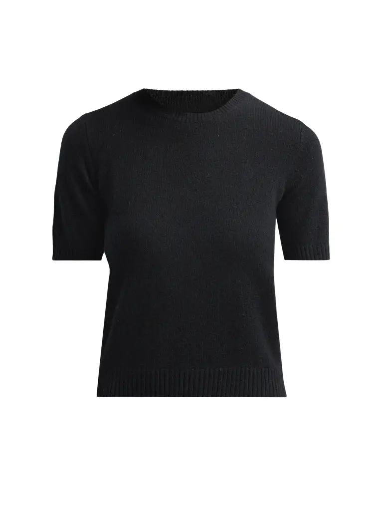 Saks Fifth Avenue Women's Basic Cashmere Shrunken Short-Sleeve Crewneck Sweater