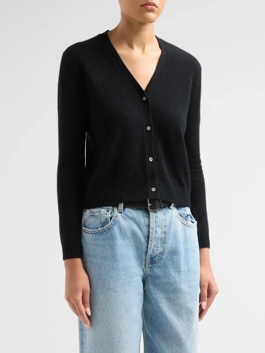 Saks Fifth Avenue Women's Basic V-Neck Cashmere Cardigan | Thumbnail 4 Saks Fifth Avenue Women's Basic V-Neck Cashmere Cardigan | Thumbnail 4