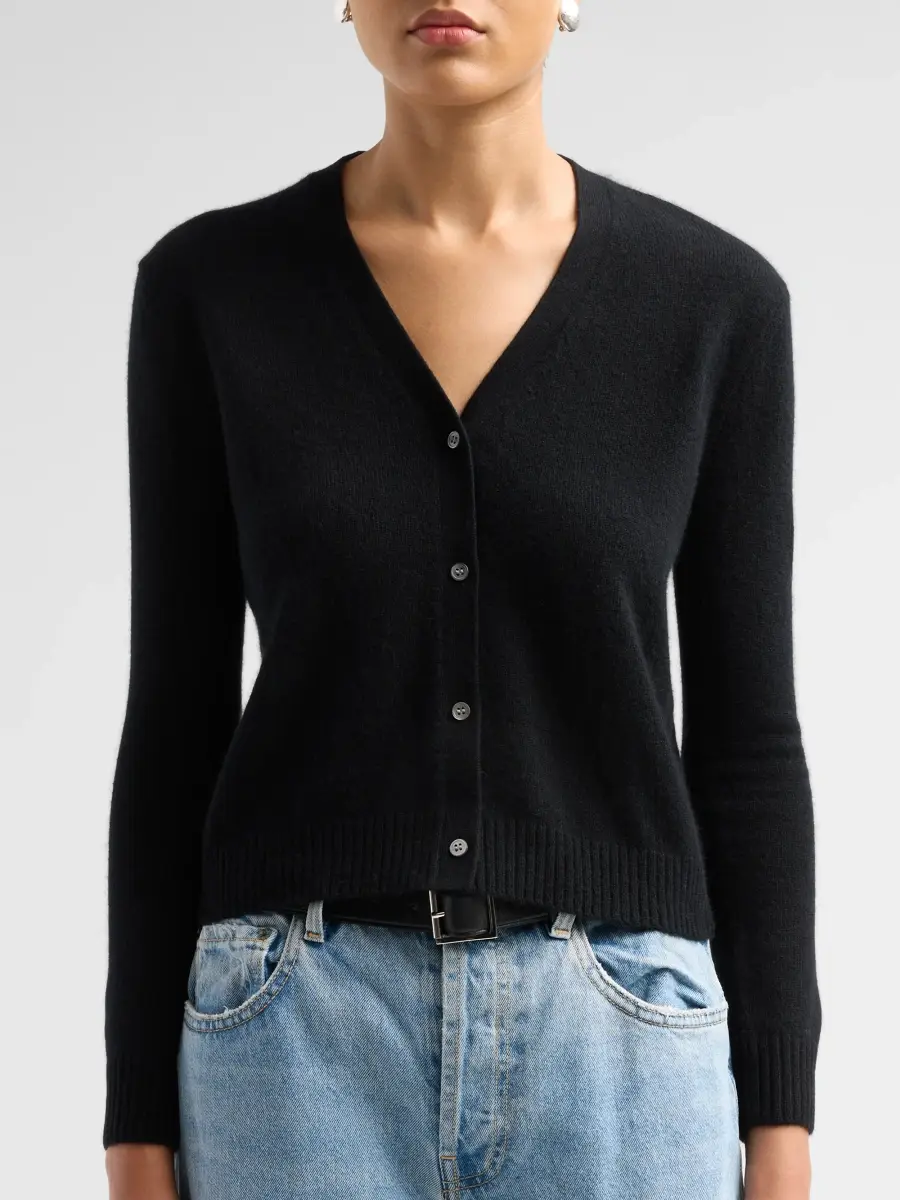 Saks Fifth Avenue Women's Basic V-Neck Cashmere Cardigan | Thumbnail 5 Saks Fifth Avenue Women's Basic V-Neck Cashmere Cardigan | Thumbnail 5
