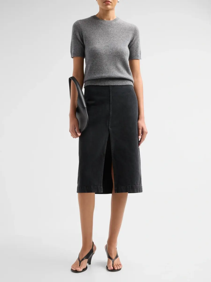 Saks Fifth Avenue Women's Basic Cashmere Shrunken Short-Sleeve Crewneck Sweater | Thumbnail 2 Saks Fifth Avenue Women's Basic Cashmere Shrunken Short-Sleeve Crewneck Sweater | Thumbnail 2