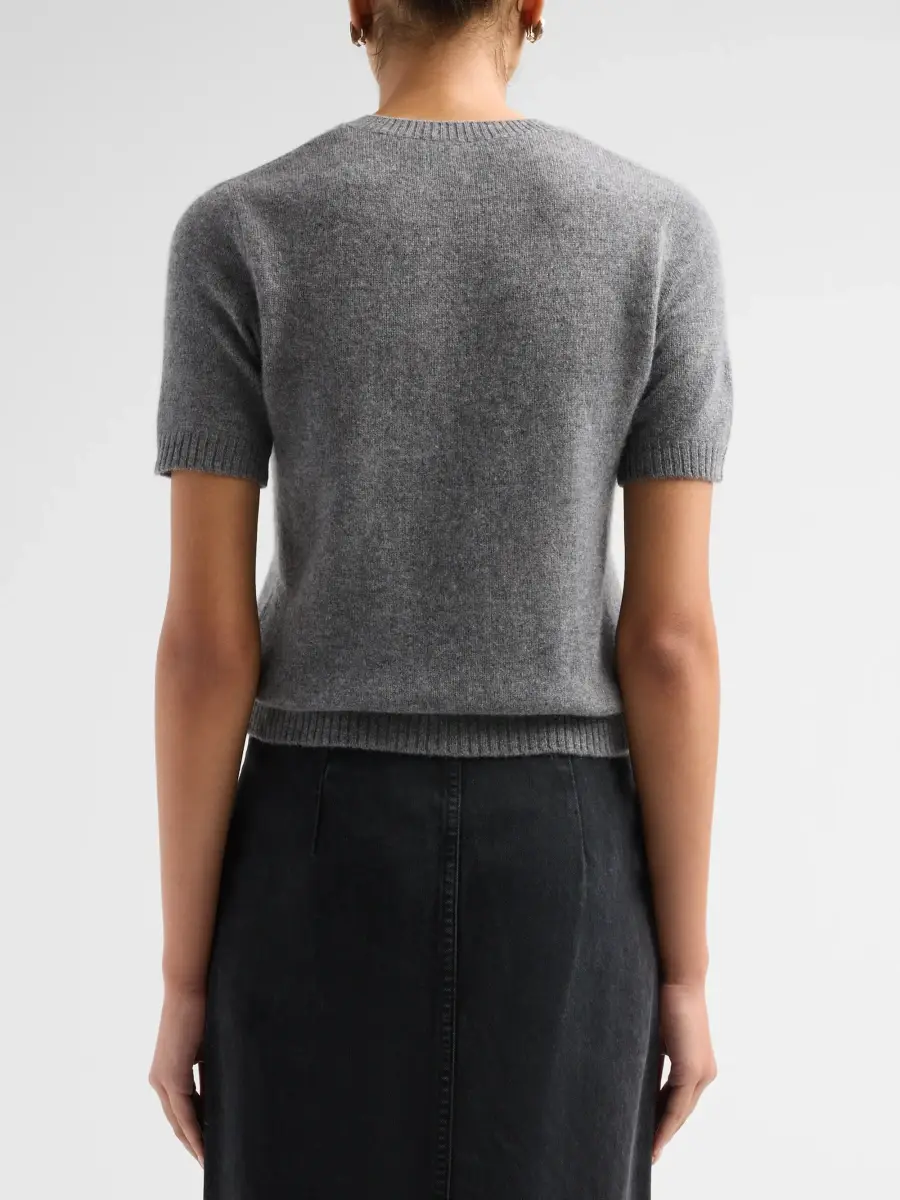 Saks Fifth Avenue Women's Basic Cashmere Shrunken Short-Sleeve Crewneck Sweater | Thumbnail 3 Saks Fifth Avenue Women's Basic Cashmere Shrunken Short-Sleeve Crewneck Sweater | Thumbnail 3