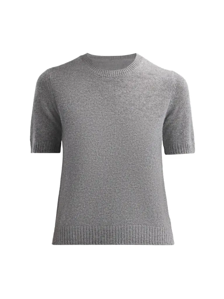 Saks Fifth Avenue Women's Basic Cashmere Shrunken Short-Sleeve Crewneck Sweater