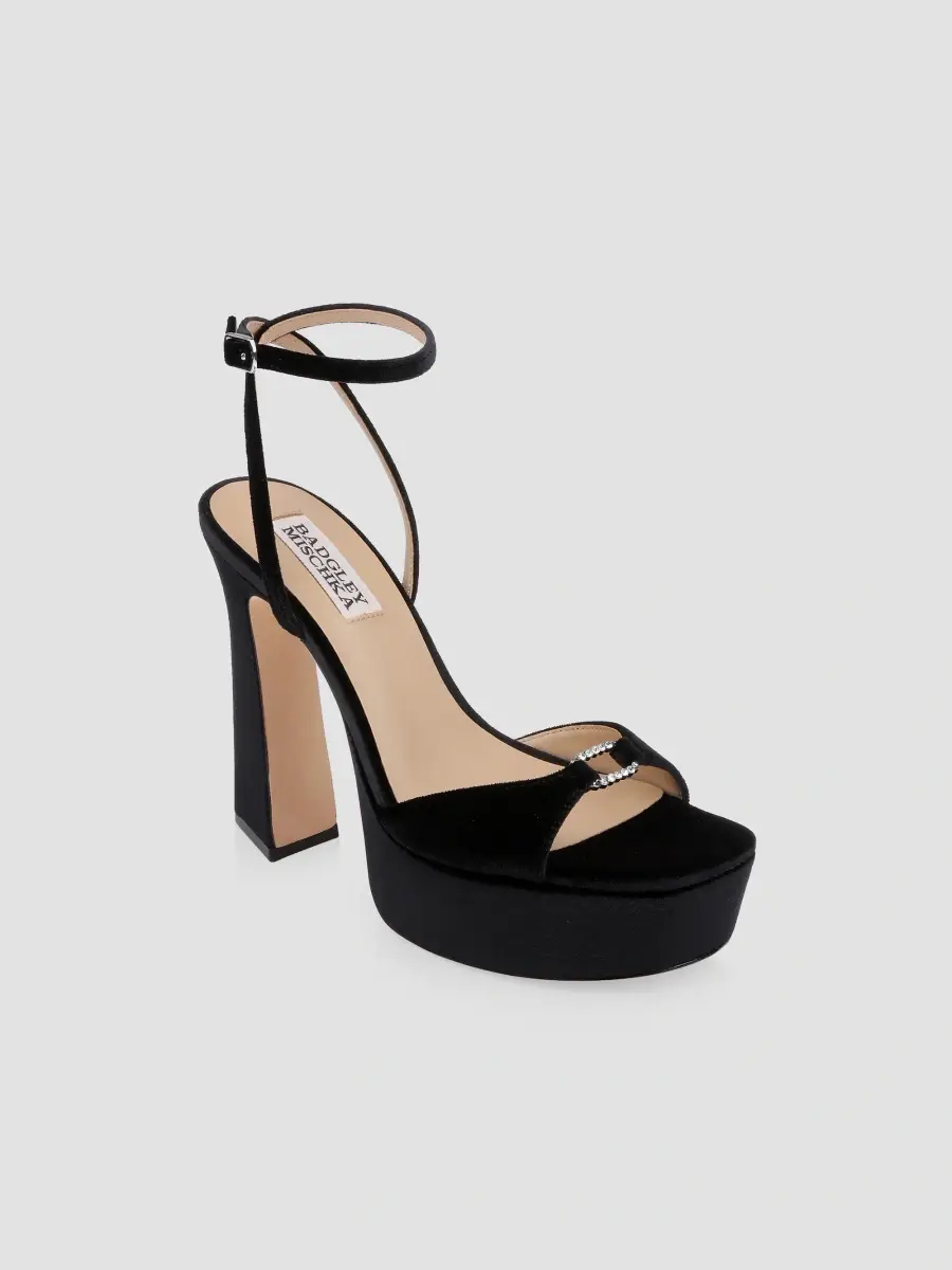 BADGLEY MISCHKA Women's Romina 120MM Velvet Platform Sandals | Thumbnail 2 BADGLEY MISCHKA Women's Romina 120MM Velvet Platform Sandals | Thumbnail 2