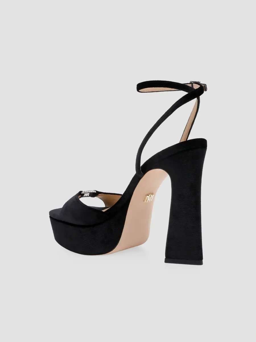 BADGLEY MISCHKA Women's Romina 120MM Velvet Platform Sandals | Thumbnail 3 BADGLEY MISCHKA Women's Romina 120MM Velvet Platform Sandals | Thumbnail 3