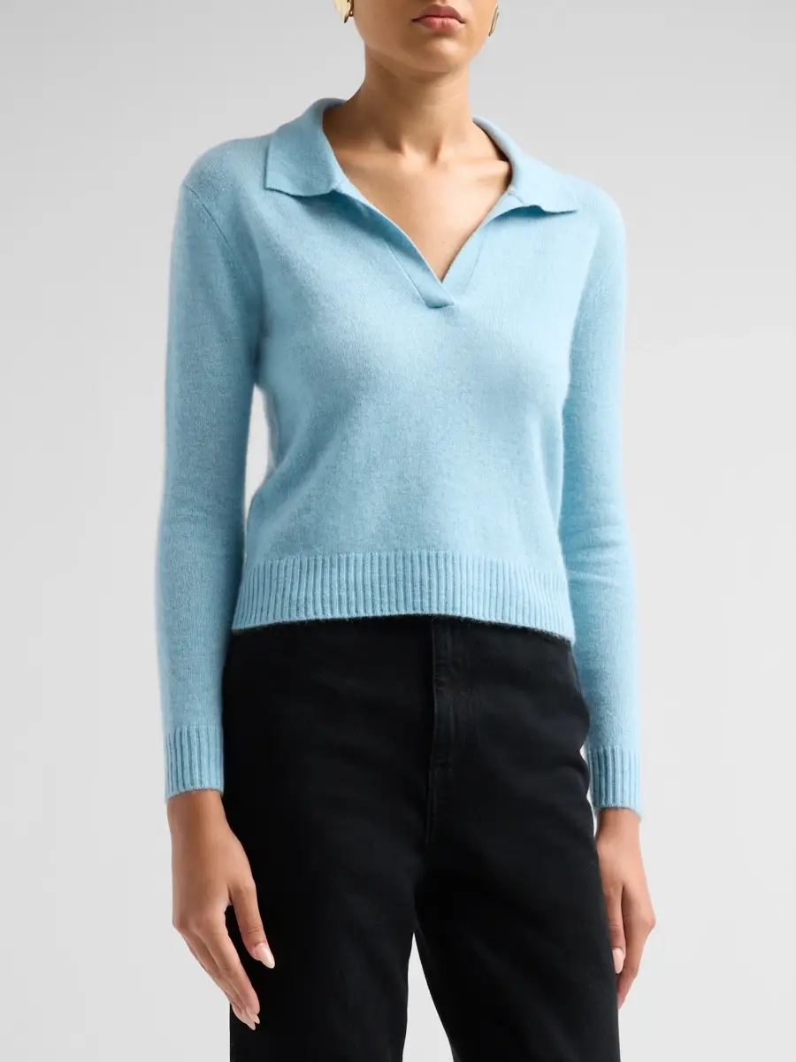 Saks Fifth Avenue Women's Basic Cashmere Polo Sweater | Thumbnail 4 Saks Fifth Avenue Women's Basic Cashmere Polo Sweater | Thumbnail 4