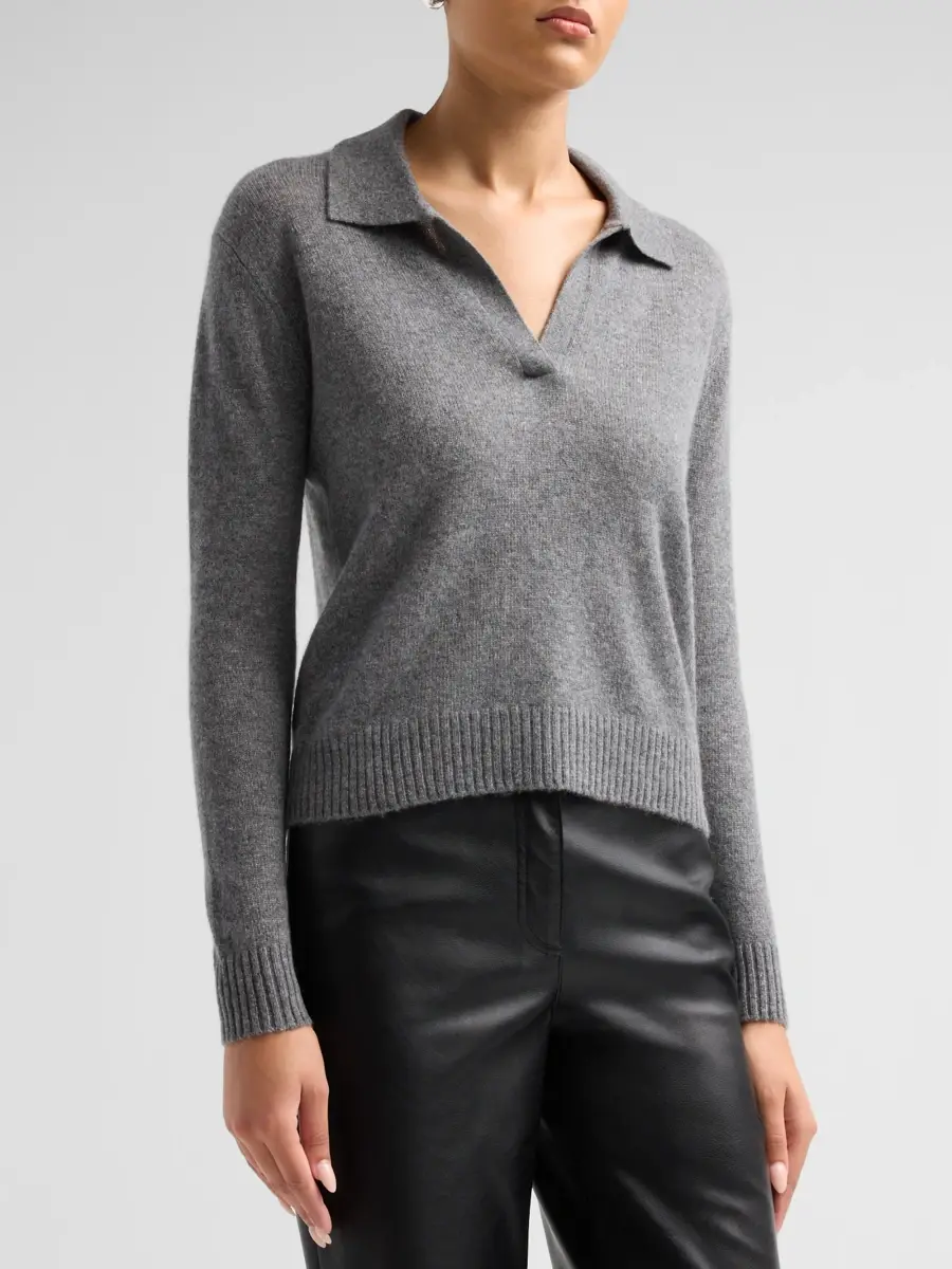 Saks Fifth Avenue Women's Basic Cashmere Polo Sweater | Thumbnail 4 Saks Fifth Avenue Women's Basic Cashmere Polo Sweater | Thumbnail 4