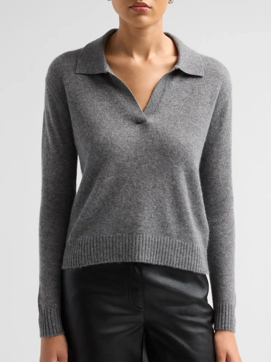 Saks Fifth Avenue Women's Basic Cashmere Polo Sweater | Thumbnail 5 Saks Fifth Avenue Women's Basic Cashmere Polo Sweater | Thumbnail 5