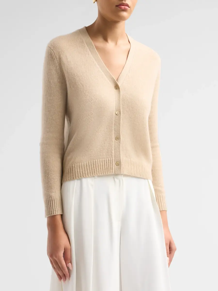 Saks Fifth Avenue Women's Basic V-Neck Cashmere Cardigan | Thumbnail 4 Saks Fifth Avenue Women's Basic V-Neck Cashmere Cardigan | Thumbnail 4