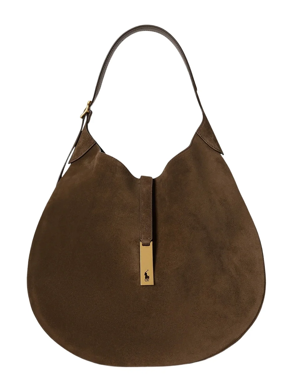 Women's Polo ID Medium Suede Shoulder Bag Women's Polo ID Medium Suede Shoulder Bag