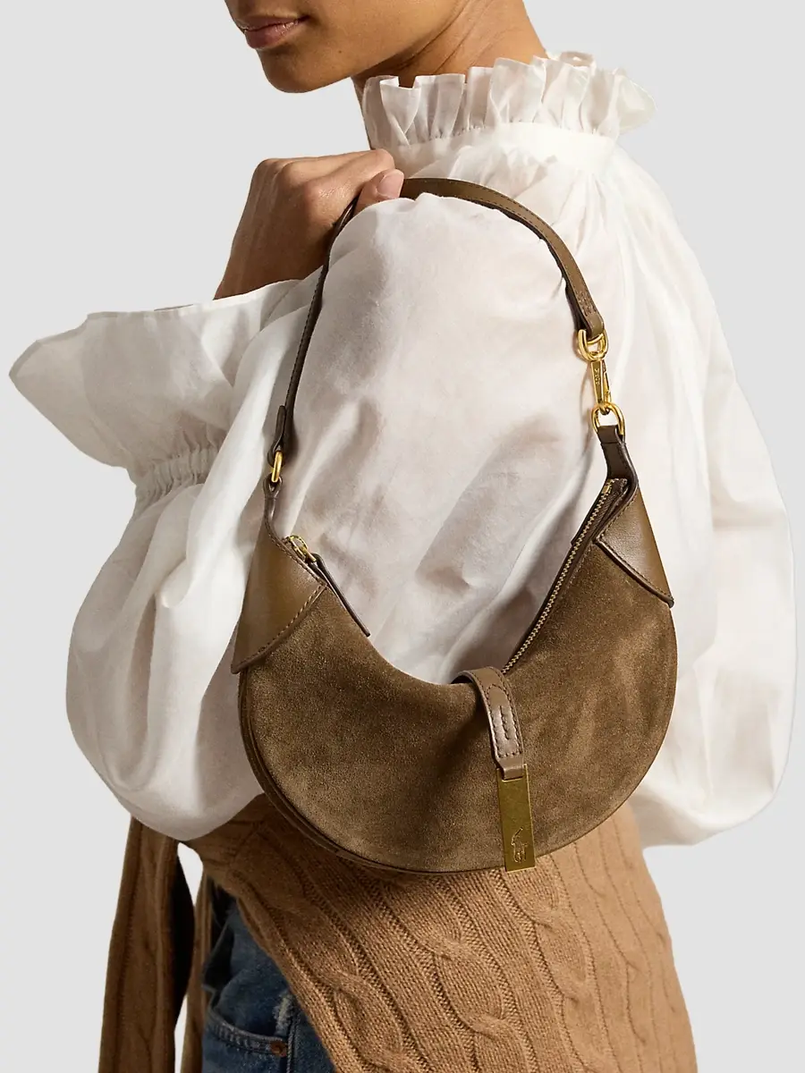 Polo Ralph Lauren Women's Suede Shoulder Bag | Thumbnail 2 Polo Ralph Lauren Women's Suede Shoulder Bag | Thumbnail 2