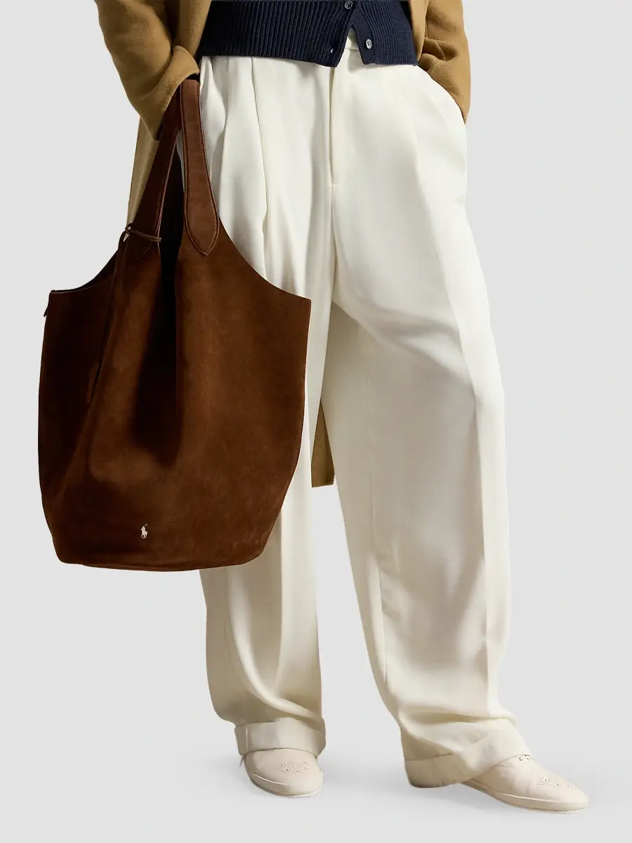 Polo Ralph Lauren Women's Polo Play Large Suede Tote Bag | Thumbnail 2 Polo Ralph Lauren Women's Polo Play Large Suede Tote Bag | Thumbnail 2