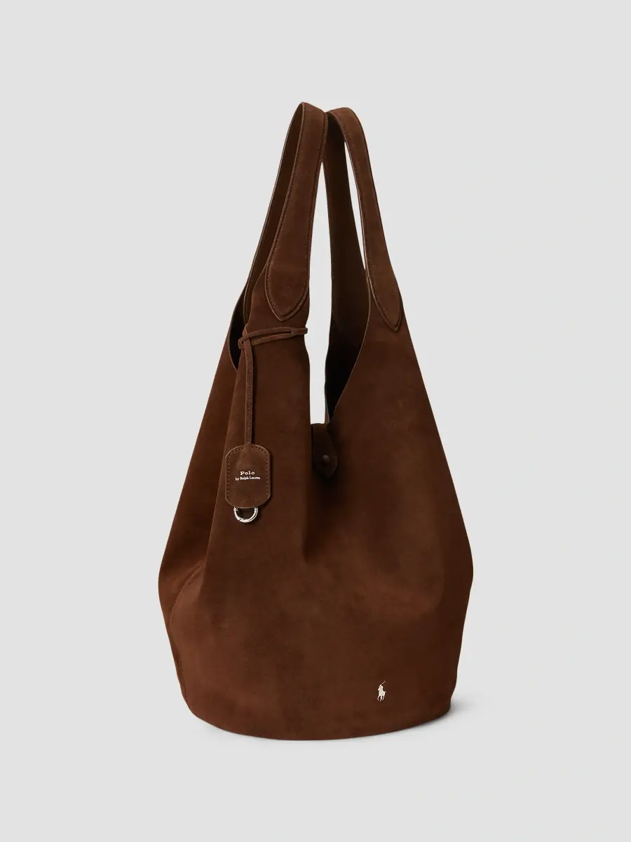 Polo Ralph Lauren Women's Polo Play Large Suede Tote Bag | Thumbnail 3 Polo Ralph Lauren Women's Polo Play Large Suede Tote Bag | Thumbnail 3