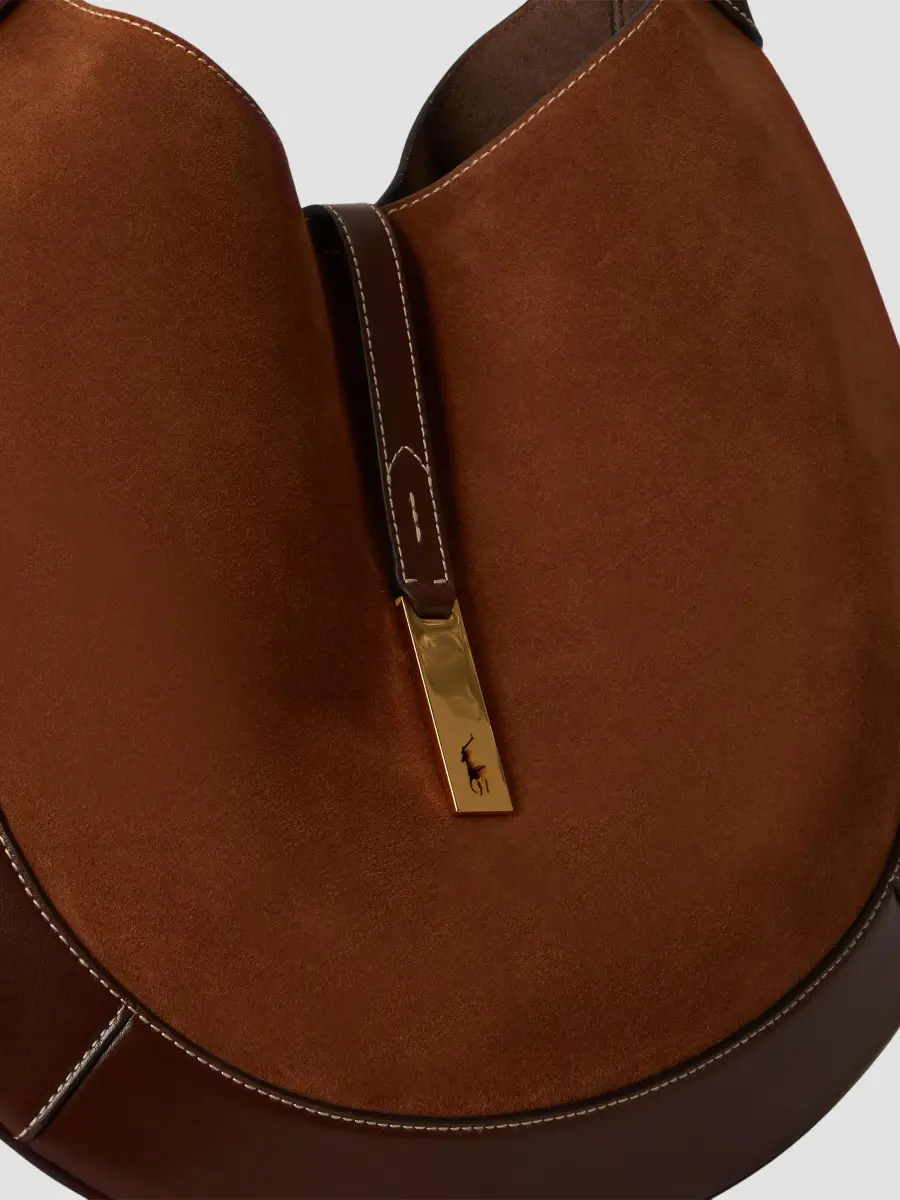 Polo Ralph Lauren Women's Polo ID Suede & Leather-Trim Shoulder Bag | Thumbnail 8 Polo Ralph Lauren Women's Polo ID Suede & Leather-Trim Shoulder Bag | Thumbnail 8