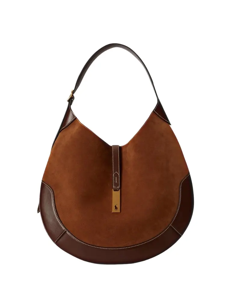 Women's Polo ID Suede & Leather-Trim Shoulder Bag Women's Polo ID Suede & Leather-Trim Shoulder Bag