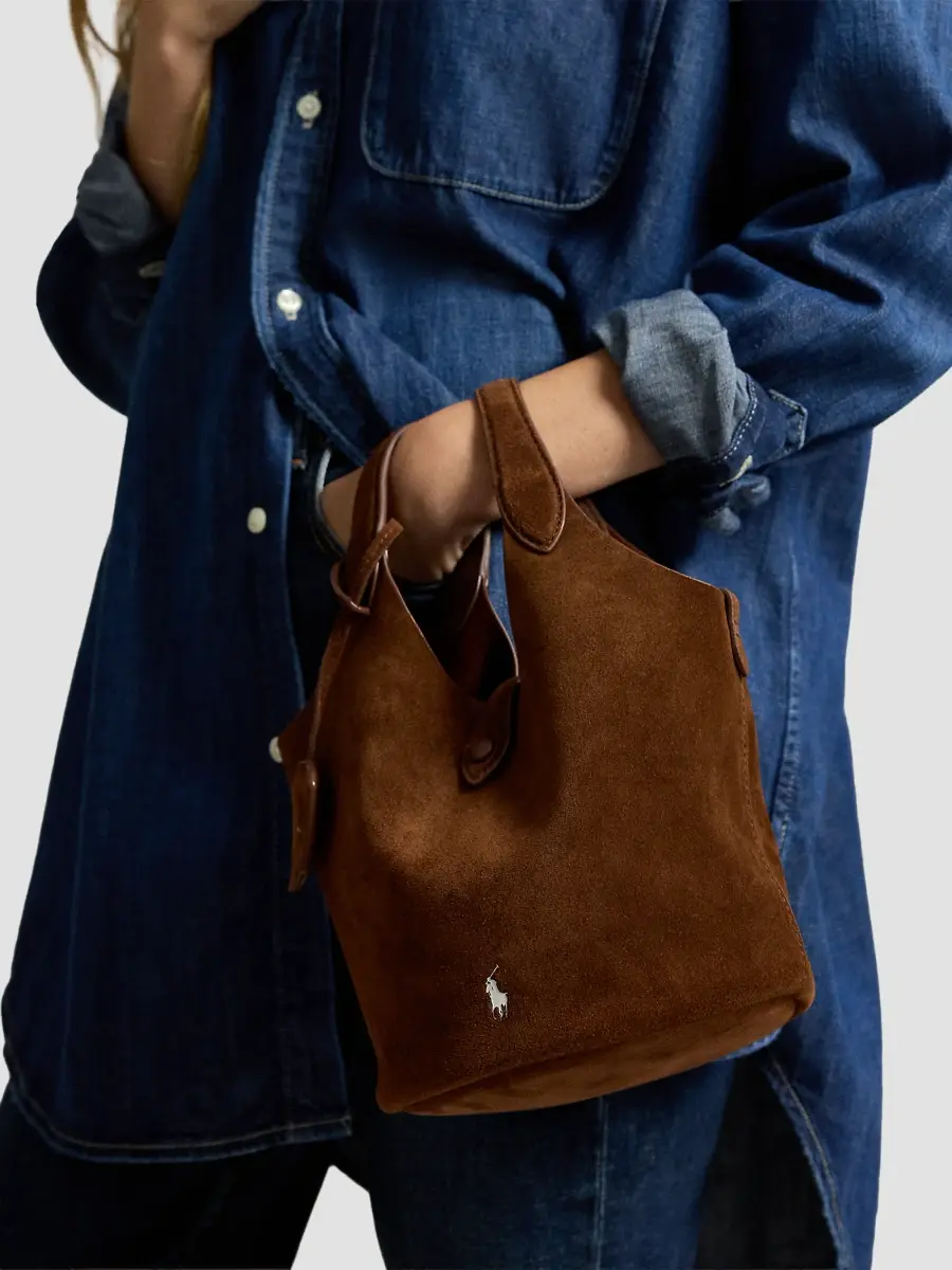 Polo Ralph Lauren Women's Mini Suede Bucket Bag | Thumbnail 2 Polo Ralph Lauren Women's Mini Suede Bucket Bag | Thumbnail 2