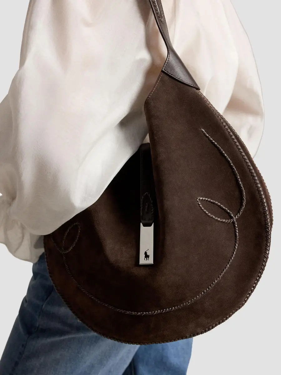 Polo Ralph Lauren Women's Polo ID Suede Western Large Shoulder Bag | Thumbnail 4 Polo Ralph Lauren Women's Polo ID Suede Western Large Shoulder Bag | Thumbnail 4
