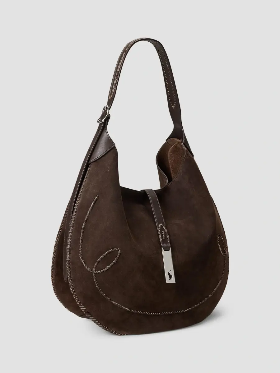 Polo Ralph Lauren Women's Polo ID Suede Western Large Shoulder Bag | Thumbnail 5 Polo Ralph Lauren Women's Polo ID Suede Western Large Shoulder Bag | Thumbnail 5
