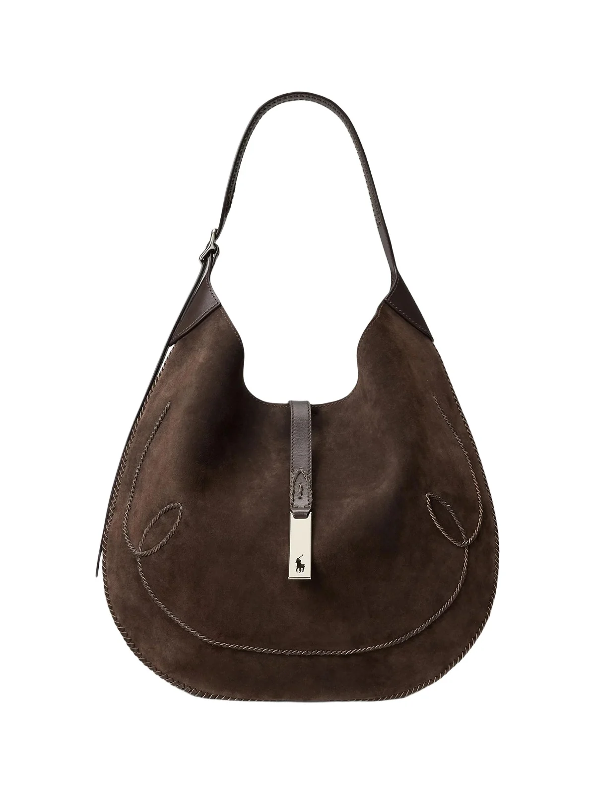 Women's Polo ID Suede Western Large Shoulder Bag