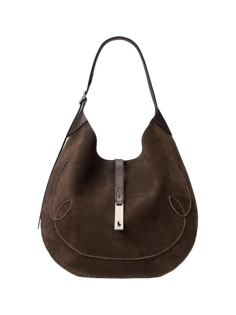 Women's Polo ID Suede Western Large Shoulder Bag Women's Polo ID Suede Western Large Shoulder Bag
