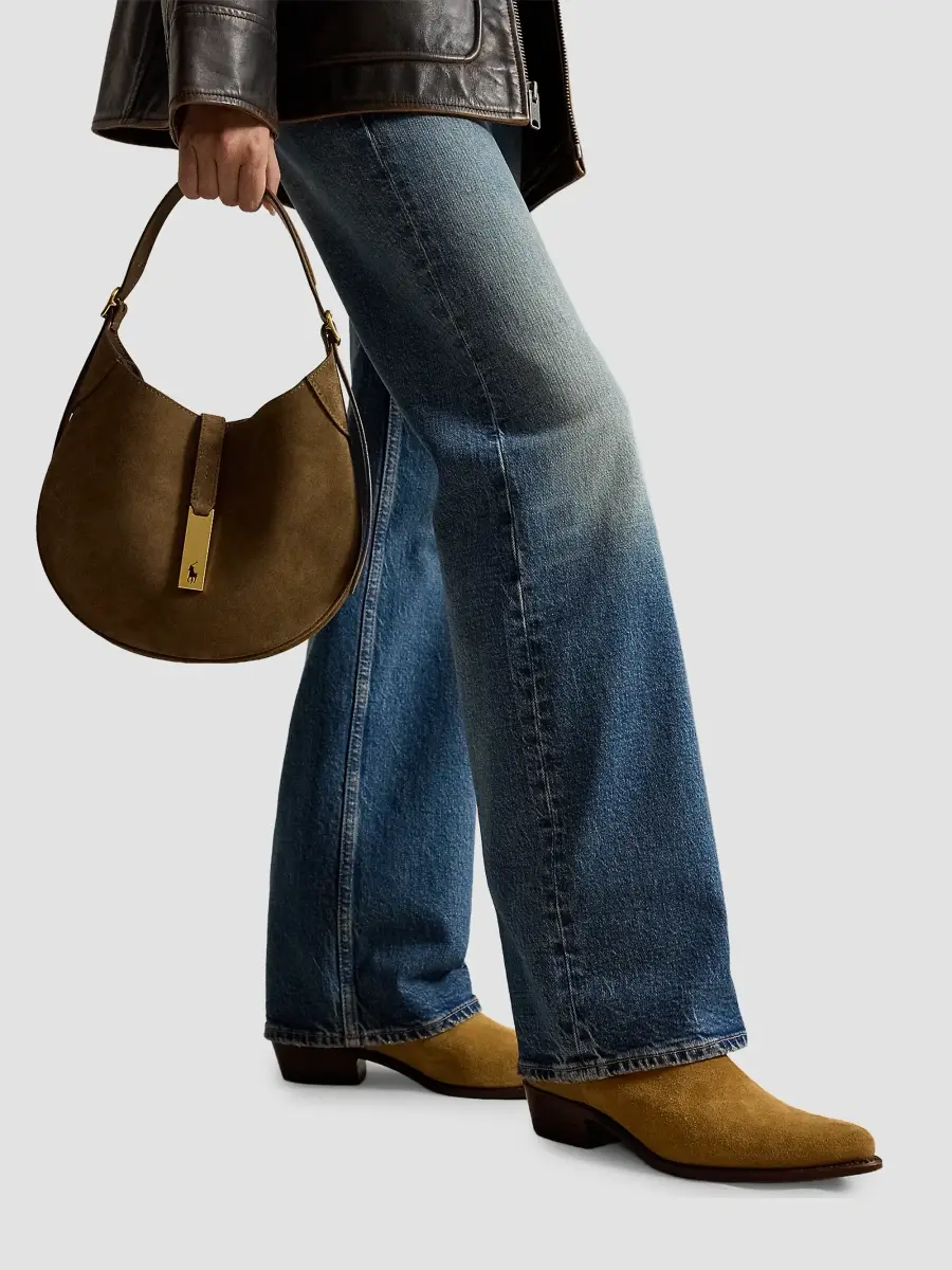 Polo Ralph Lauren Women's Logo Suede Shoulder Bag | Thumbnail 2 Polo Ralph Lauren Women's Logo Suede Shoulder Bag | Thumbnail 2