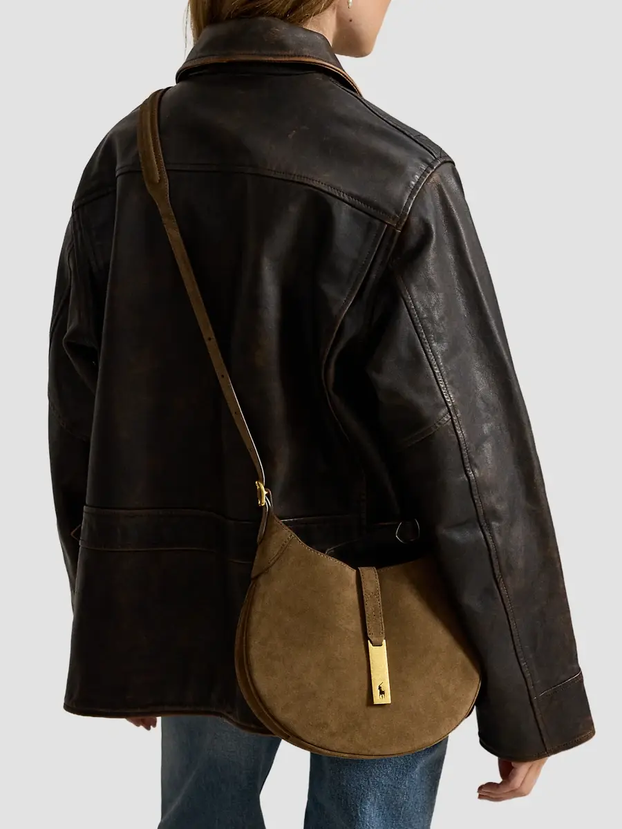 Polo Ralph Lauren Women's Logo Suede Shoulder Bag | Thumbnail 3 Polo Ralph Lauren Women's Logo Suede Shoulder Bag | Thumbnail 3
