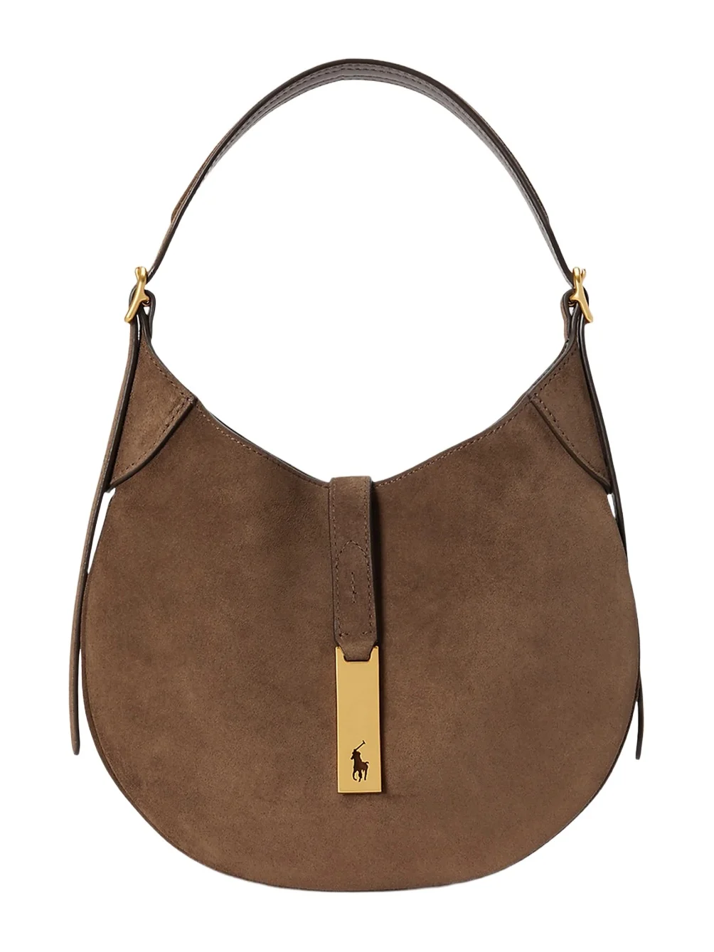 Women's Logo Suede Shoulder Bag