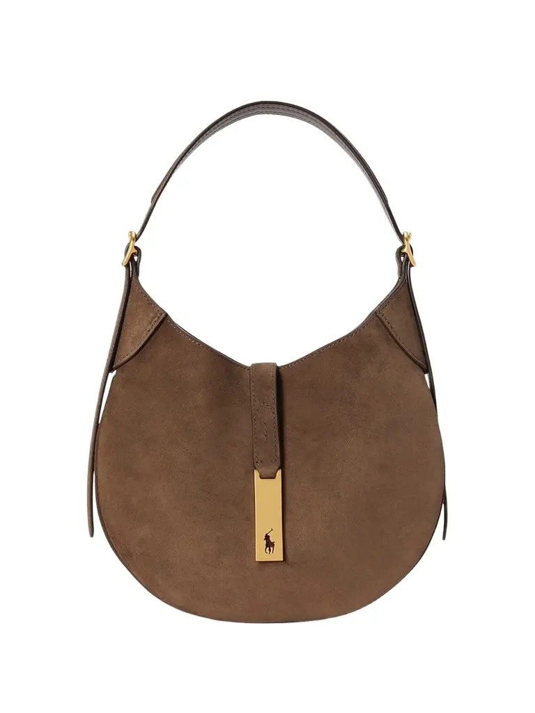 Women's Logo Suede Shoulder Bag Women's Logo Suede Shoulder Bag