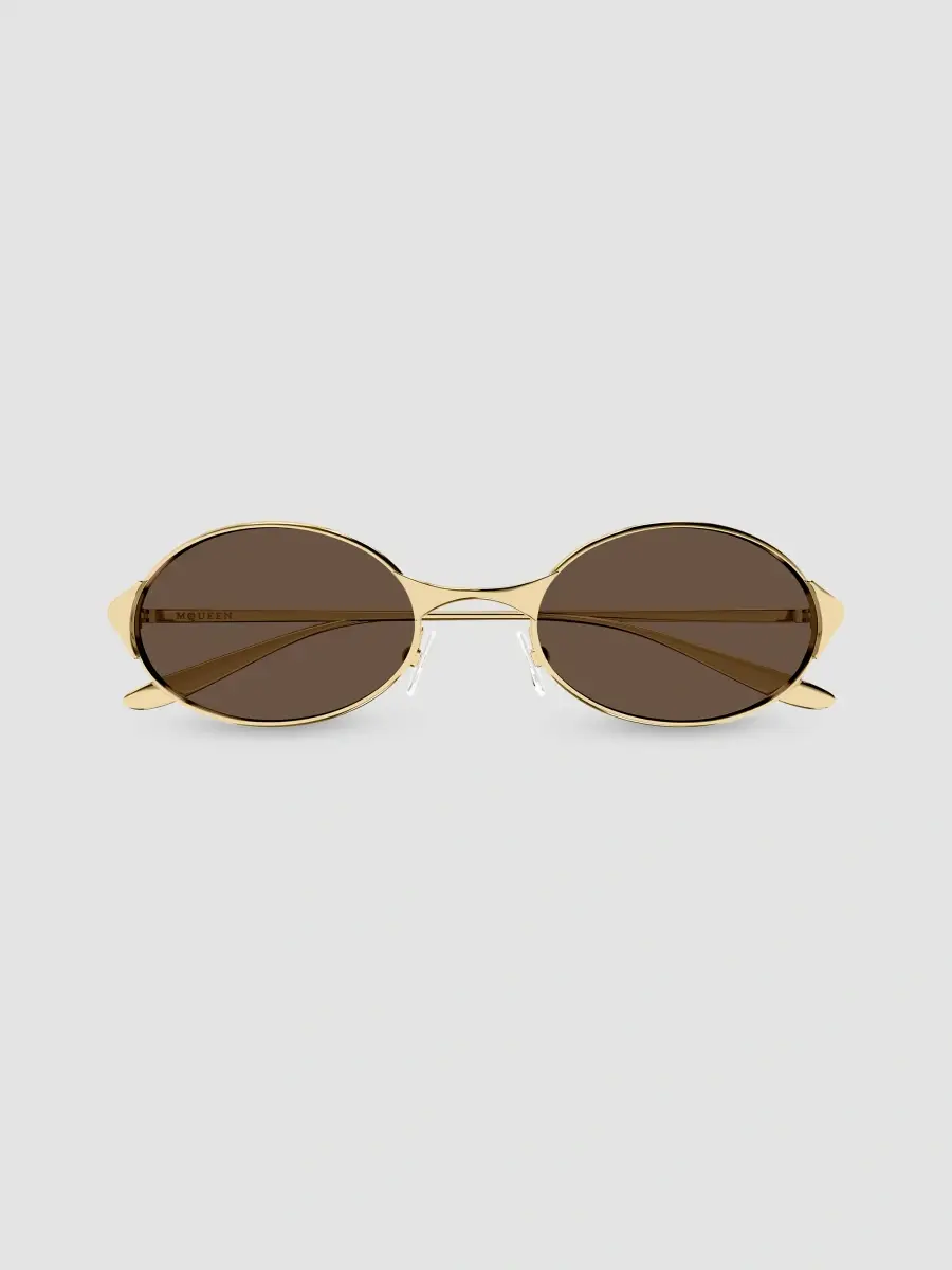 Alexander McQueen Women's Logo 55MM Neo Oval Metal Sunglasses | Thumbnail 2