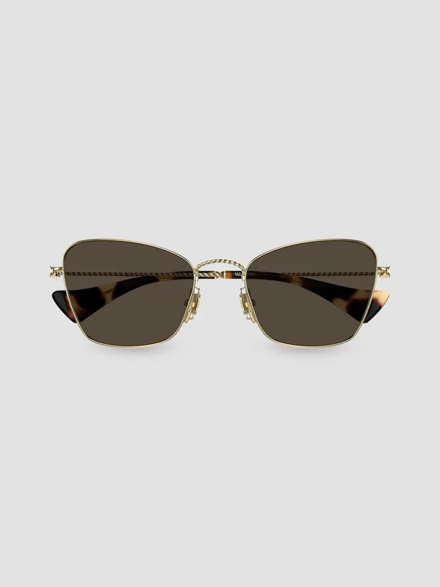 Valentino Women's V Logo 52MM Torchon Cat-Eye Metal Sunglasses | Thumbnail 2