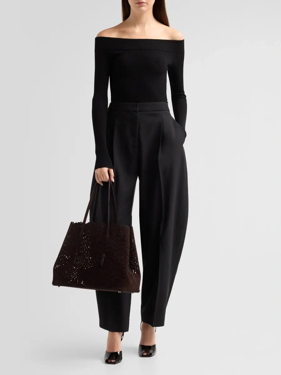 Alaïa Women's Mina 37 Vienne Wave Leather Tote Bag | Thumbnail 5 Alaïa Women's Mina 37 Vienne Wave Leather Tote Bag | Thumbnail 5