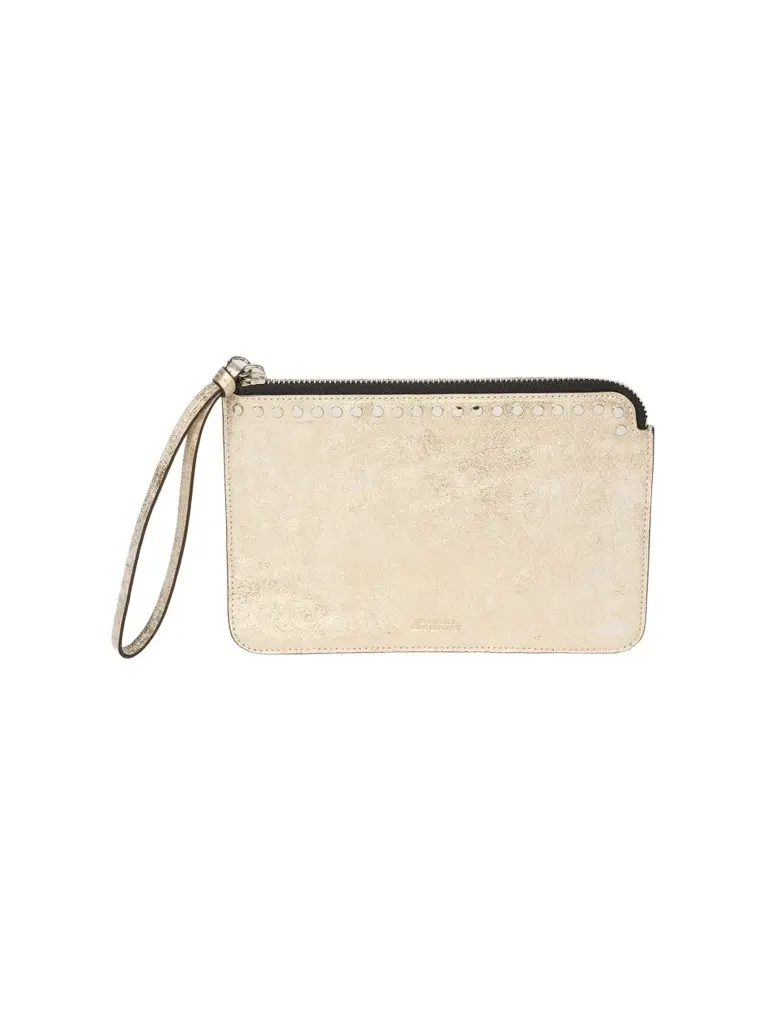 Women's Metallic Leather Flat Pouch