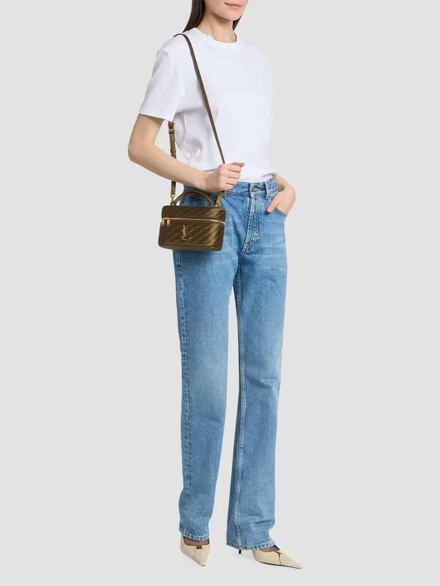 Saint Laurent Women's Gaby Vanity Bag in Satin - Marron Glace | Thumbnail 2 Saint Laurent Women's Gaby Vanity Bag in Satin - Marron Glace | Thumbnail 2