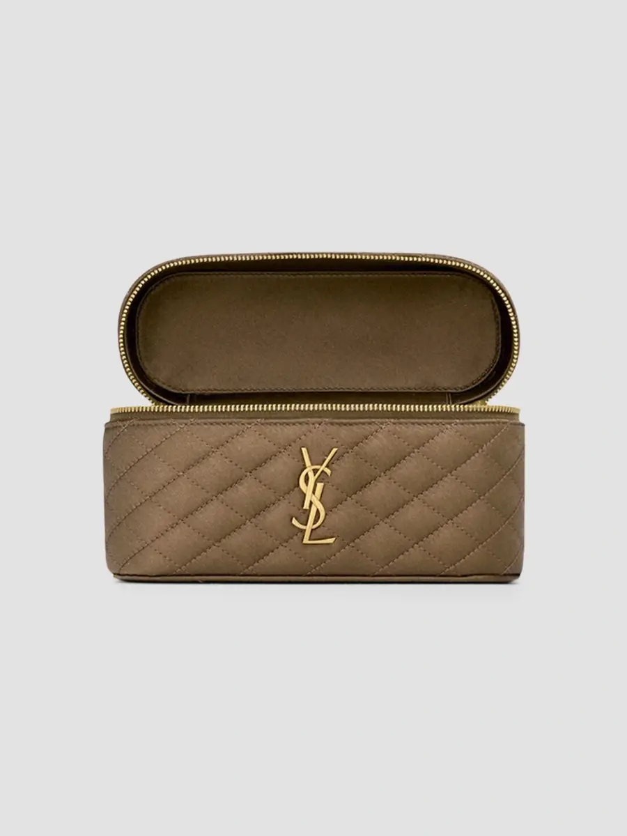 Saint Laurent Women's Gaby Vanity Bag in Satin - Marron Glace | Thumbnail 4 Saint Laurent Women's Gaby Vanity Bag in Satin - Marron Glace | Thumbnail 4