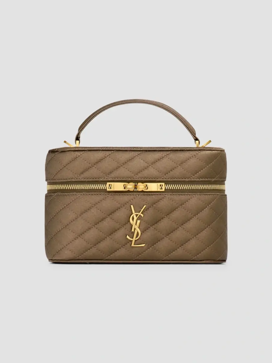 Saint Laurent Women's Gaby Vanity Bag in Satin - Marron Glace | Thumbnail 5 Saint Laurent Women's Gaby Vanity Bag in Satin - Marron Glace | Thumbnail 5