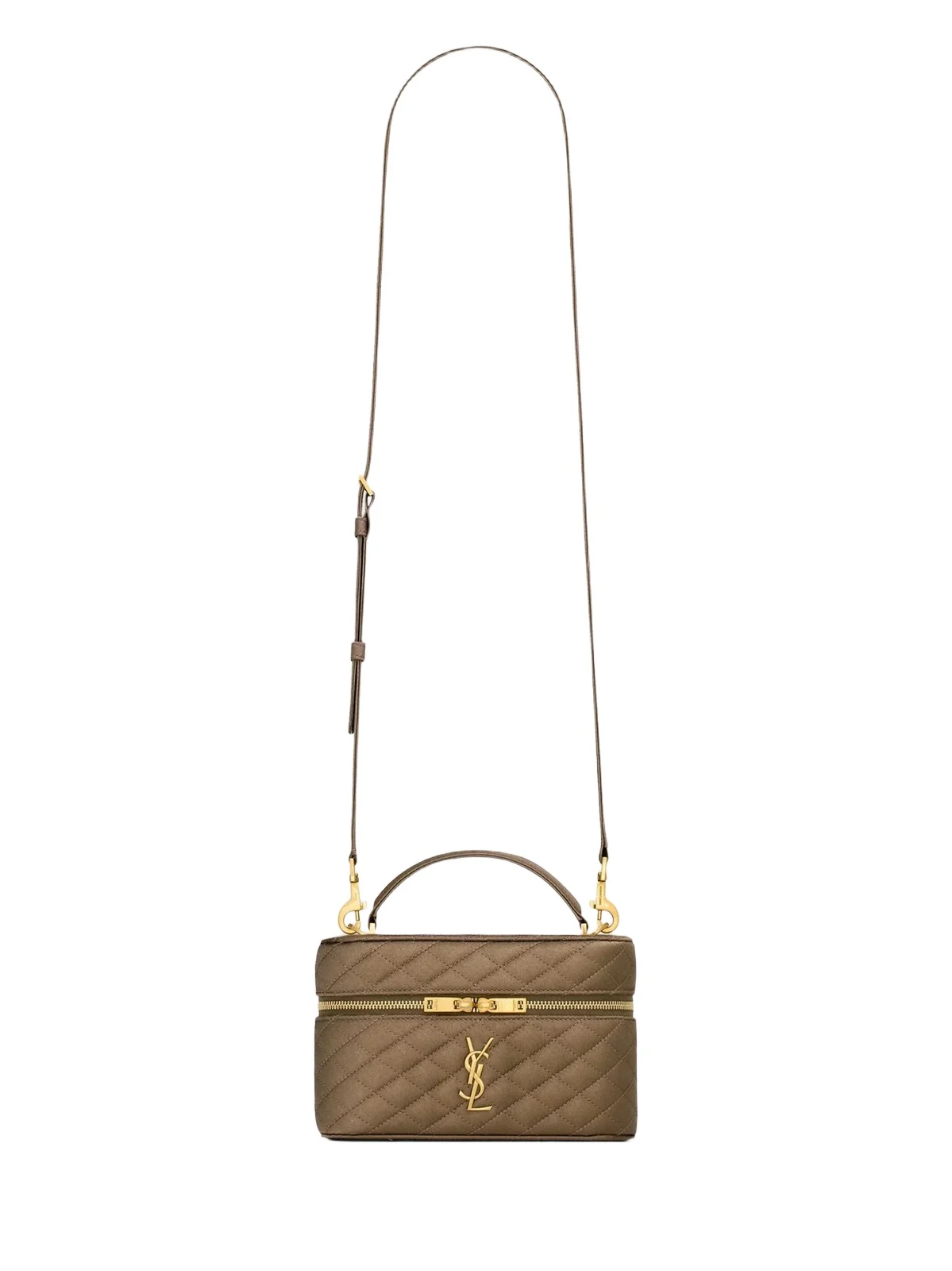 Saint Laurent Women's Gaby Vanity Bag in Satin - Marron Glace