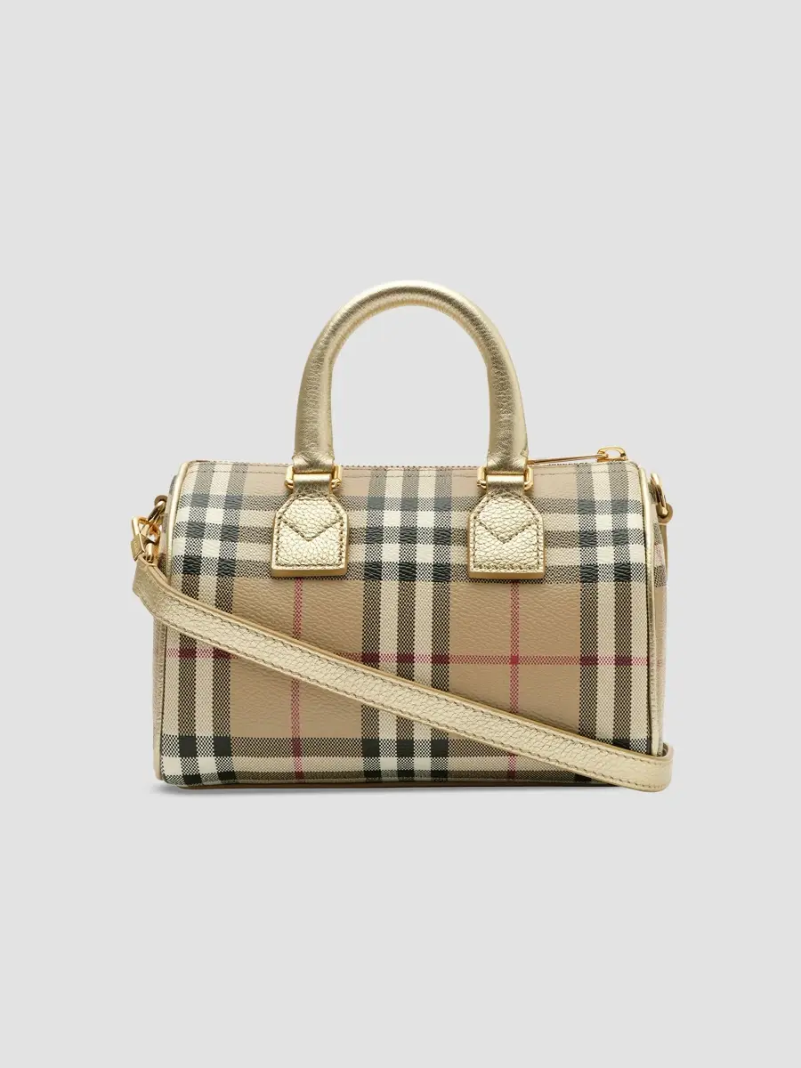 Burberry Women's Mini Check Canvas Bowling Bag | Thumbnail 2