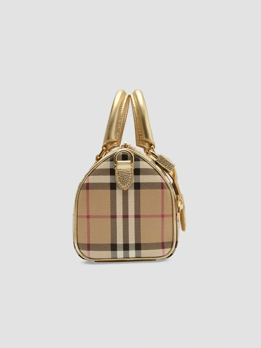 Burberry Women's Mini Check Canvas Bowling Bag | Thumbnail 3