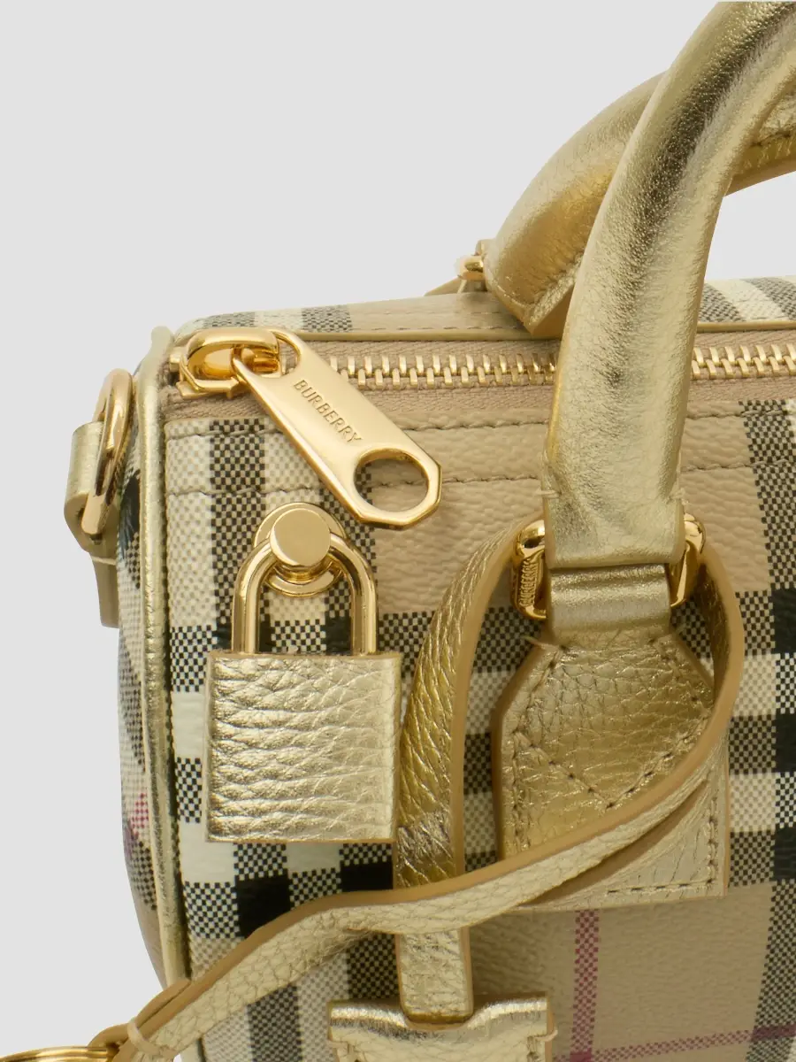 Burberry Women's Mini Check Canvas Bowling Bag | Thumbnail 4