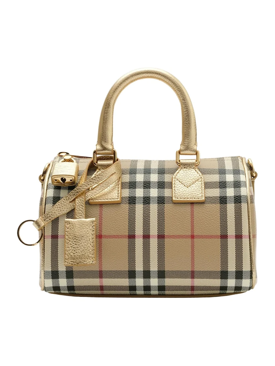 Burberry Women's Mini Check Canvas Bowling Bag