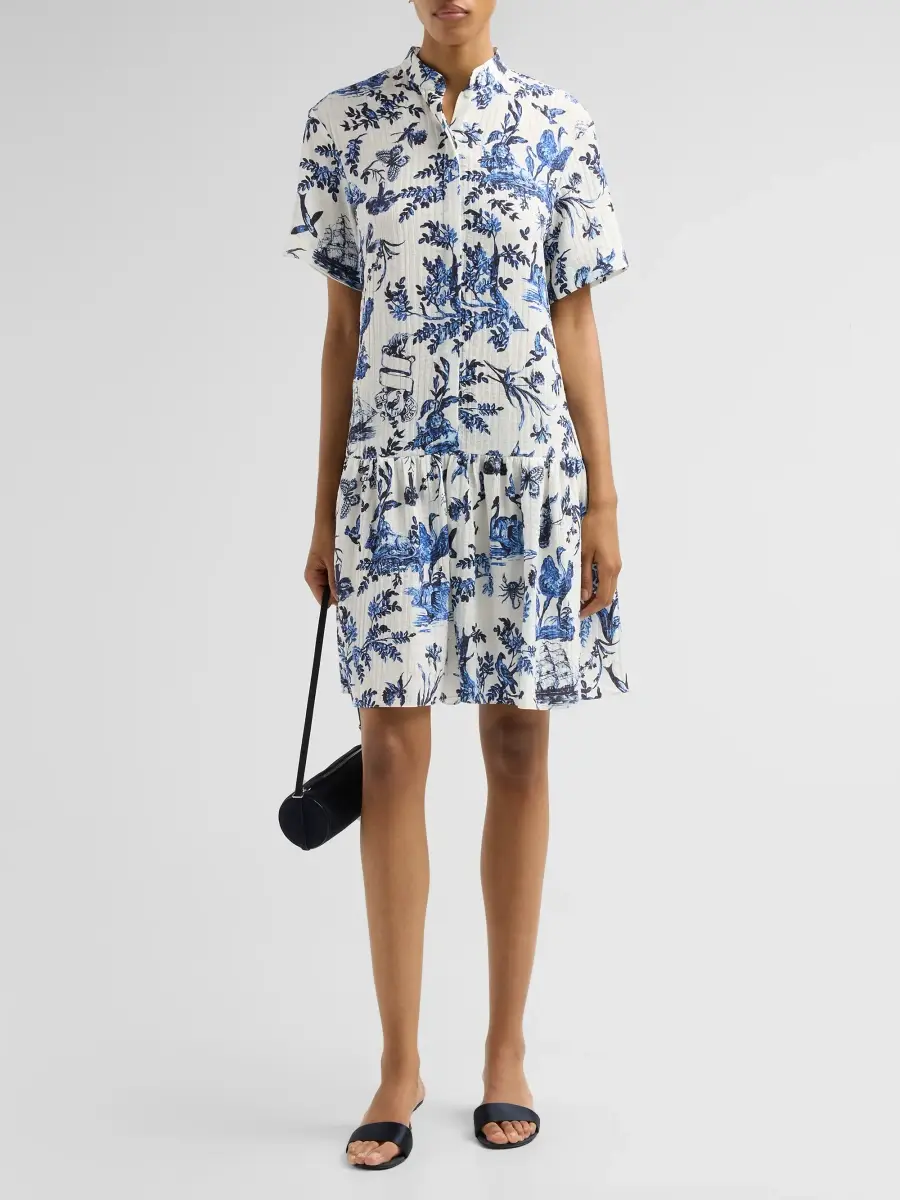 Erdem Women's Crinkled Floral Jacquard Mini Shirtdress | Thumbnail 2 Erdem Women's Crinkled Floral Jacquard Mini Shirtdress | Thumbnail 2