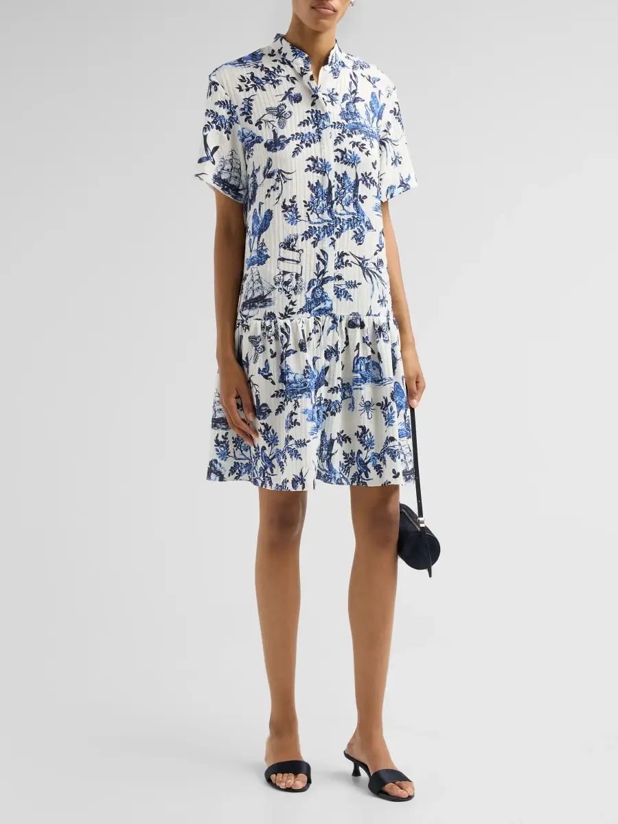 Erdem Women's Crinkled Floral Jacquard Mini Shirtdress | Thumbnail 4 Erdem Women's Crinkled Floral Jacquard Mini Shirtdress | Thumbnail 4