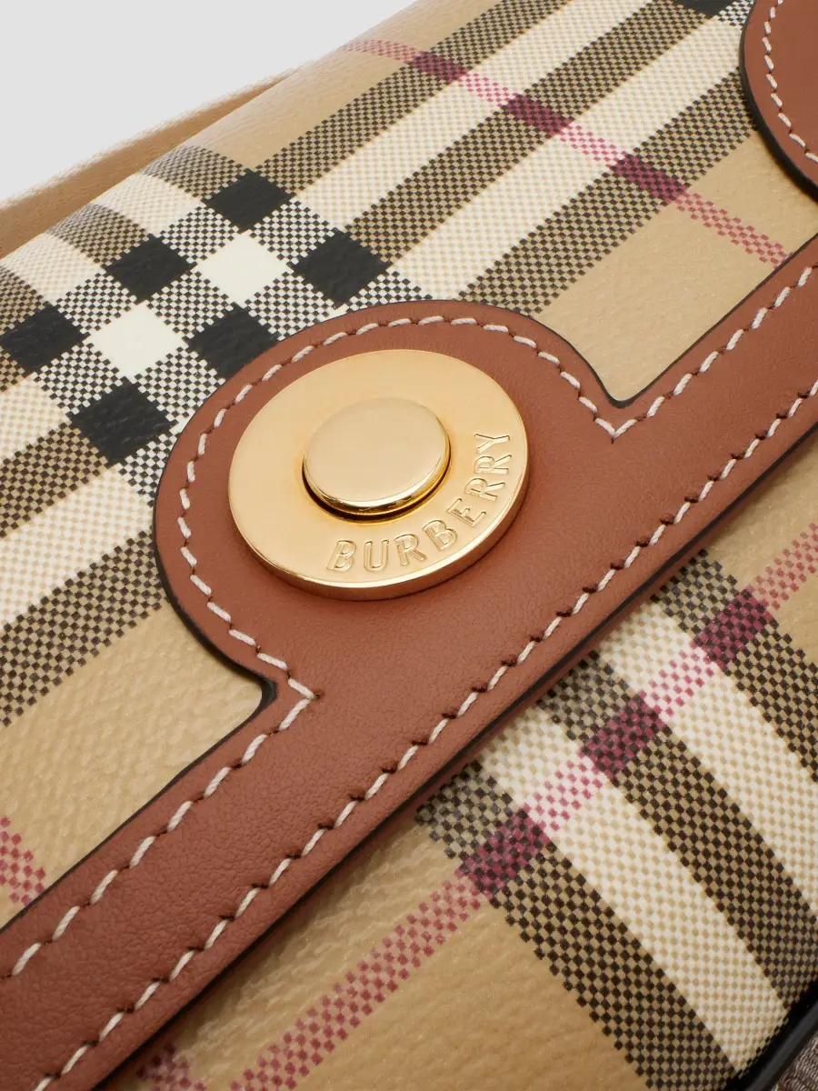 Burberry Women's Note Mini Check Canvas & Leather Crossbody Bag | Thumbnail 5 Burberry Women's Note Mini Check Canvas & Leather Crossbody Bag | Thumbnail 5