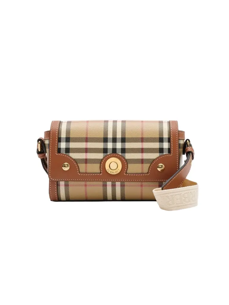 Women's Note Mini Check Canvas & Leather Crossbody Bag Women's Note Mini Check Canvas & Leather Crossbody Bag