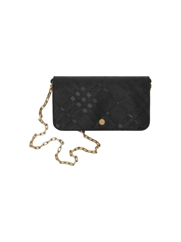 Women's Check Leather Convertible Chain Pochette Women's Check Leather Convertible Chain Pochette