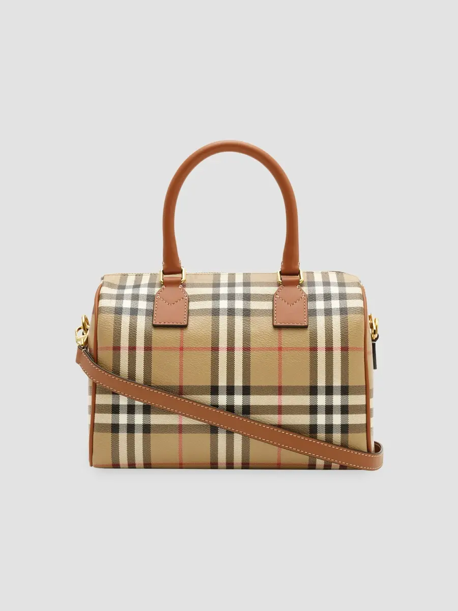 Burberry Women's Small Check Canvas Bowling Bag | Thumbnail 2 Burberry Women's Small Check Canvas Bowling Bag | Thumbnail 2
