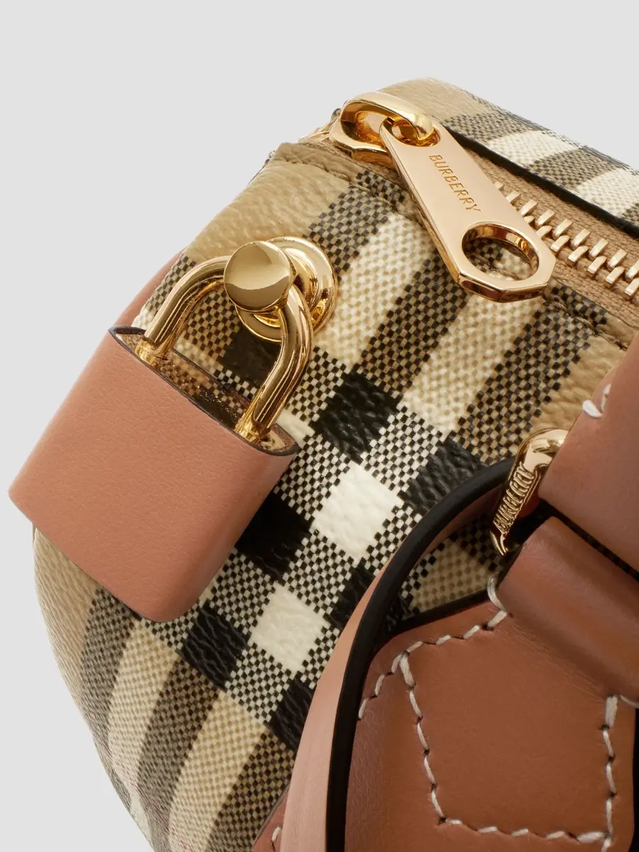 Burberry Women's Small Check Canvas Bowling Bag | Thumbnail 4 Burberry Women's Small Check Canvas Bowling Bag | Thumbnail 4