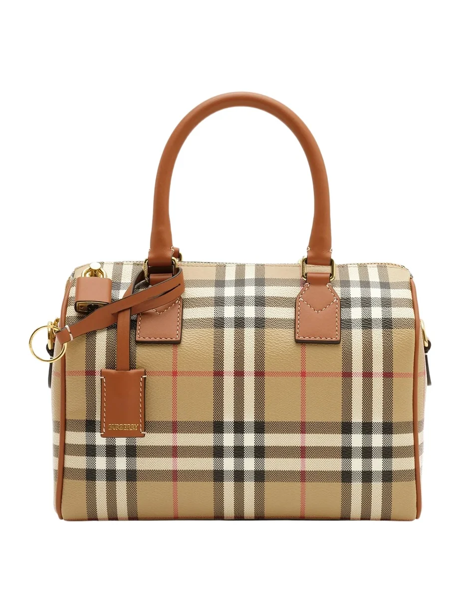 Burberry Women's Small Check Canvas Bowling Bag