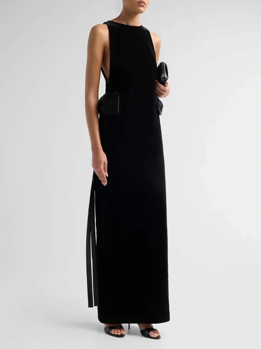 Self-Portrait Women's Bow-Side Velvet Gown | Thumbnail 4 Self-Portrait Women's Bow-Side Velvet Gown | Thumbnail 4